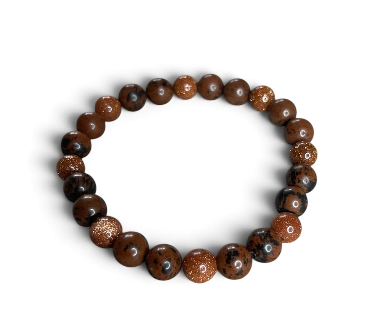 Golden Ember | Brown & Sparkle Beaded Bracelet