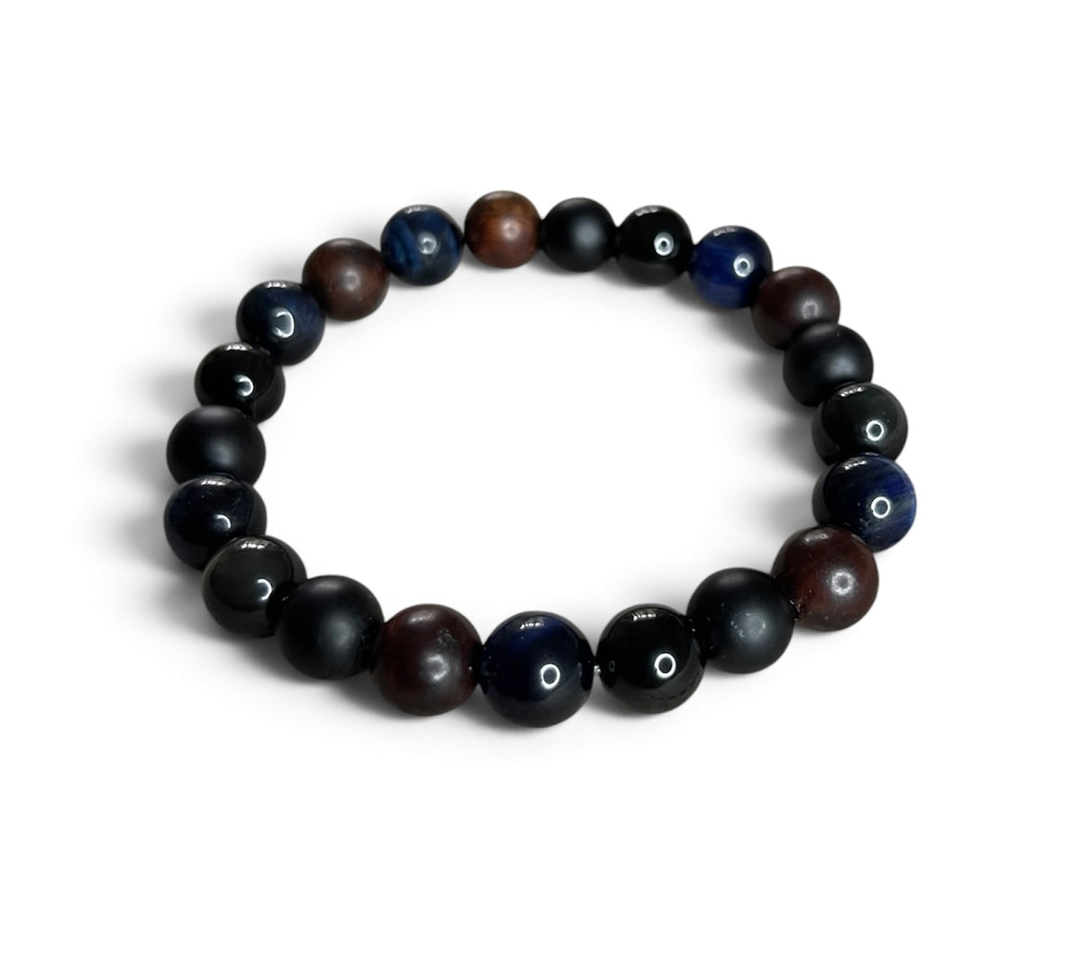 Midnight Earth | Blue & Brown Beaded Bracelet