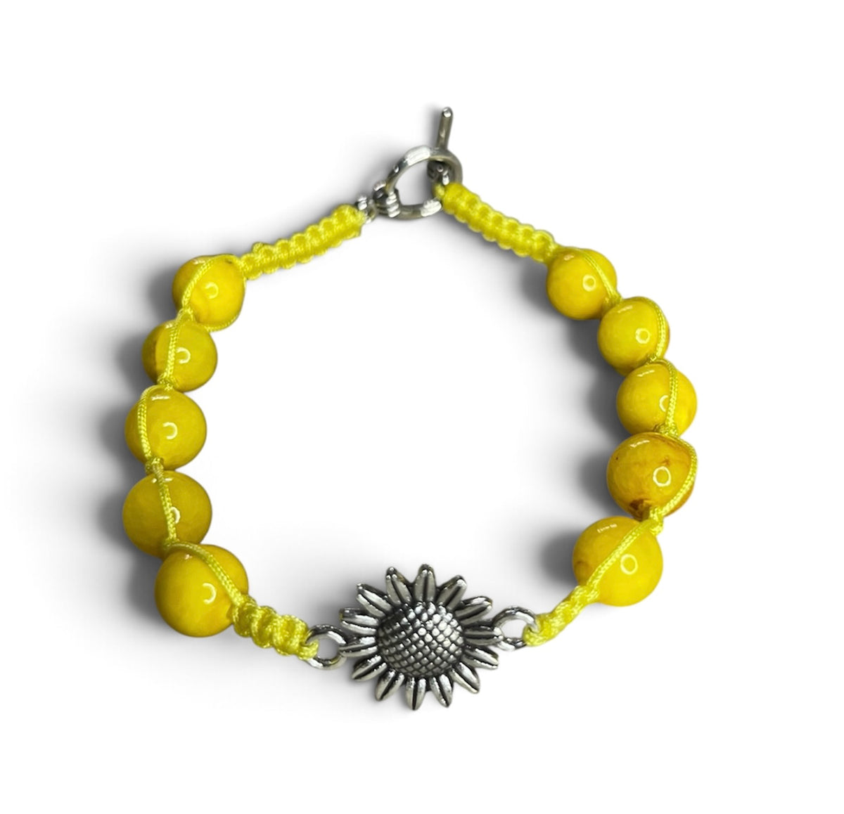 Amber Sunshine | Yellow Sunflower Beaded Bracelet
