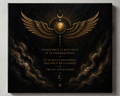 Ma'at Restored dark Egyptian canvas print with winged sun disc and gold typography on black background