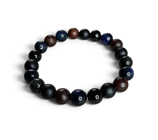 Midnight Earth | Blue & Brown Beaded Bracelet