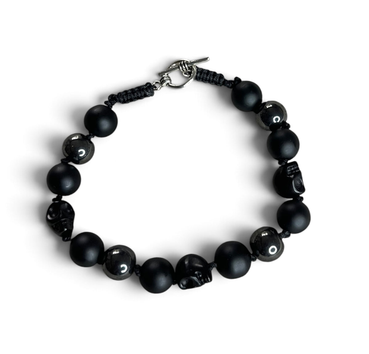 Midnight Guardian | Black Skull Beaded Bracelet